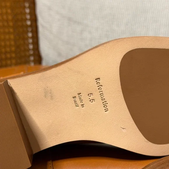 Reformation Frances Knee High Boot Whiskey Leather - Picture 8 of 10